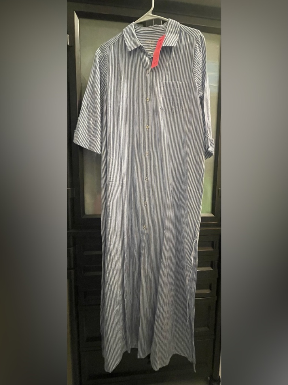 Lilly Pulitzer Blue and White Striped Button-Up Cover Up